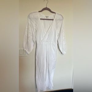 Joie Lidayne embroidered wrap midi dress size S